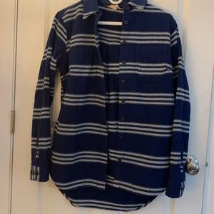 Duluth Trading Blue and White Heavy Flannel S